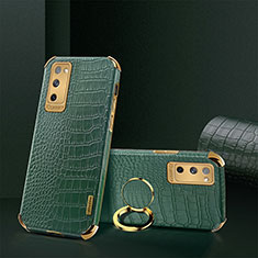 Coque Luxe Cuir Housse Etui XD2 pour Samsung Galaxy S20 FE 5G Vert