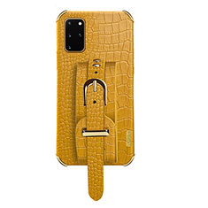 Coque Luxe Cuir Housse Etui XD2 pour Samsung Galaxy S20 Plus Jaune