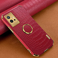 Coque Luxe Cuir Housse Etui XD2 pour Vivo T1 5G India Rouge