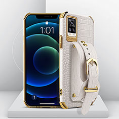 Coque Luxe Cuir Housse Etui XD2 pour Vivo V20 (2021) Blanc