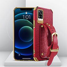 Coque Luxe Cuir Housse Etui XD2 pour Vivo V20 (2021) Rouge