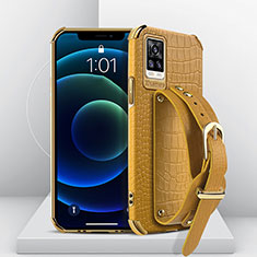 Coque Luxe Cuir Housse Etui XD2 pour Vivo V20 Jaune