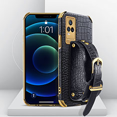 Coque Luxe Cuir Housse Etui XD2 pour Vivo V21e 4G Noir