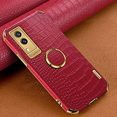 Coque Luxe Cuir Housse Etui XD2 pour Vivo V21e 5G Rouge