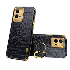 Coque Luxe Cuir Housse Etui XD2 pour Vivo V25e Noir