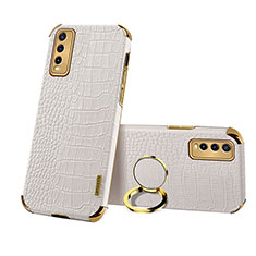 Coque Luxe Cuir Housse Etui XD2 pour Vivo Y12A Blanc