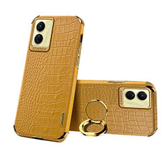 Coque Luxe Cuir Housse Etui XD2 pour Vivo Y16 Jaune