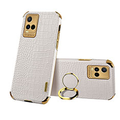 Coque Luxe Cuir Housse Etui XD2 pour Vivo Y21 Blanc