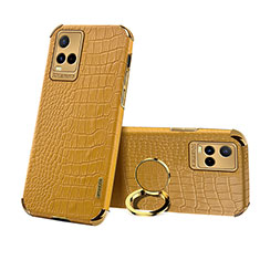 Coque Luxe Cuir Housse Etui XD2 pour Vivo Y21e Jaune