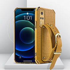 Coque Luxe Cuir Housse Etui XD2 pour Vivo Y31 (2021) Jaune