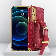 Coque Luxe Cuir Housse Etui XD2 pour Vivo Y31 (2021) Rouge