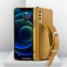 Coque Luxe Cuir Housse Etui XD2 pour Vivo Y70S 5G Jaune