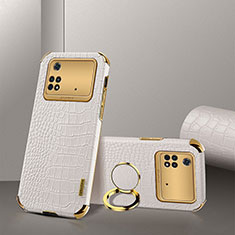 Coque Luxe Cuir Housse Etui XD2 pour Xiaomi Poco M4 Pro 4G Blanc