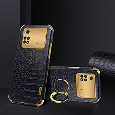 Coque Luxe Cuir Housse Etui XD2 pour Xiaomi Poco M4 Pro 4G Noir