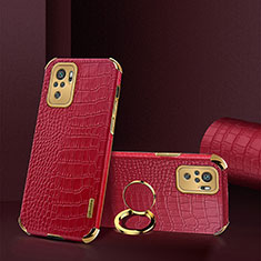 Coque Luxe Cuir Housse Etui XD2 pour Xiaomi Redmi Note 10 4G Rouge