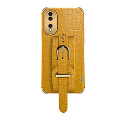 Coque Luxe Cuir Housse Etui XD3 pour Huawei Honor 70 5G Jaune