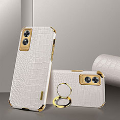 Coque Luxe Cuir Housse Etui XD3 pour Oppo A17 Blanc