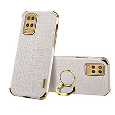 Coque Luxe Cuir Housse Etui XD3 pour Oppo A54 4G Blanc