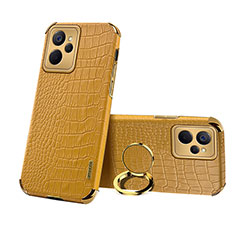 Coque Luxe Cuir Housse Etui XD3 pour Realme 9i 5G Jaune