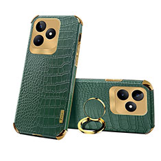 Coque Luxe Cuir Housse Etui XD3 pour Realme C51 Vert