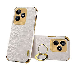 Coque Luxe Cuir Housse Etui XD3 pour Realme C53 Blanc