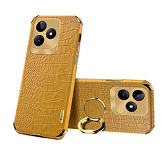 Coque Luxe Cuir Housse Etui XD3 pour Realme C53 Jaune