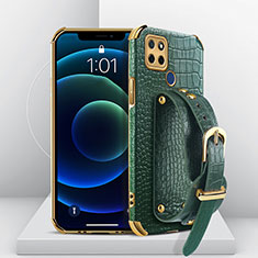 Coque Luxe Cuir Housse Etui XD3 pour Realme Q2i 5G Vert