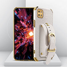 Coque Luxe Cuir Housse Etui XD3 pour Samsung Galaxy A22 5G Blanc