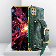 Coque Luxe Cuir Housse Etui XD3 pour Samsung Galaxy A22 5G Vert