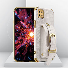 Coque Luxe Cuir Housse Etui XD3 pour Samsung Galaxy A22s 5G Blanc