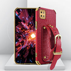 Coque Luxe Cuir Housse Etui XD3 pour Samsung Galaxy F42 5G Rouge