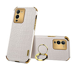 Coque Luxe Cuir Housse Etui XD3 pour Vivo V25 Pro 5G Blanc