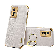 Coque Luxe Cuir Housse Etui XD3 pour Vivo X70t Blanc