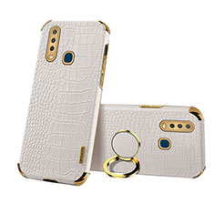 Coque Luxe Cuir Housse Etui XD3 pour Vivo Y11 Blanc