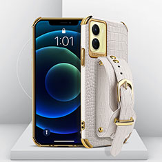 Coque Luxe Cuir Housse Etui XD3 pour Vivo Y16 Blanc