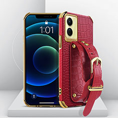 Coque Luxe Cuir Housse Etui XD3 pour Vivo Y16 Rouge