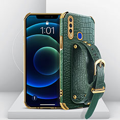 Coque Luxe Cuir Housse Etui XD3 pour Vivo Y19 Vert