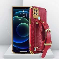 Coque Luxe Cuir Housse Etui XD4 pour Realme C21 Rouge