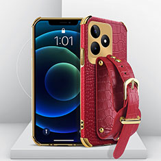 Coque Luxe Cuir Housse Etui XD4 pour Realme C67 Rouge