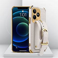 Coque Luxe Cuir Housse Etui XD4 pour Realme Narzo N53 Blanc