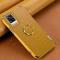 Coque Luxe Cuir Housse Etui XD4 pour Vivo V20 (2021) Jaune