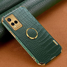 Coque Luxe Cuir Housse Etui XD4 pour Vivo Y21 Vert