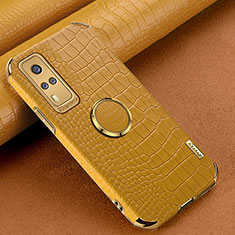 Coque Luxe Cuir Housse Etui XD4 pour Vivo Y31 (2021) Jaune