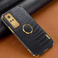 Coque Luxe Cuir Housse Etui XD4 pour Vivo Y31 (2021) Noir