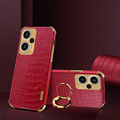 Coque Luxe Cuir Housse Etui XD4 pour Xiaomi Redmi Note 12 Turbo 5G Rouge