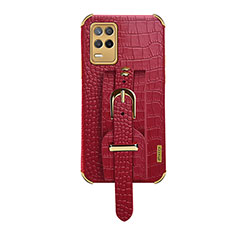 Coque Luxe Cuir Housse Etui XD5 pour Realme 8 5G Rouge