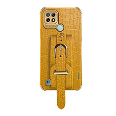 Coque Luxe Cuir Housse Etui XD5 pour Realme C21 Jaune