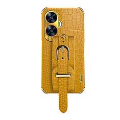 Coque Luxe Cuir Housse Etui XD5 pour Realme C55 Jaune