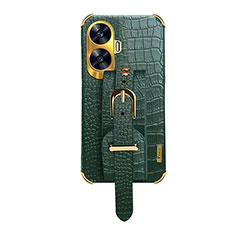 Coque Luxe Cuir Housse Etui XD5 pour Realme C55 Vert