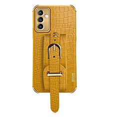 Coque Luxe Cuir Housse Etui XD5 pour Samsung Galaxy A15 LTE Jaune